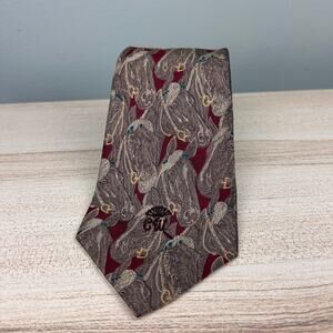 Vintage Countess Mara Horse Tie 90's Novelty Design Animal Red Brown Necktie CM